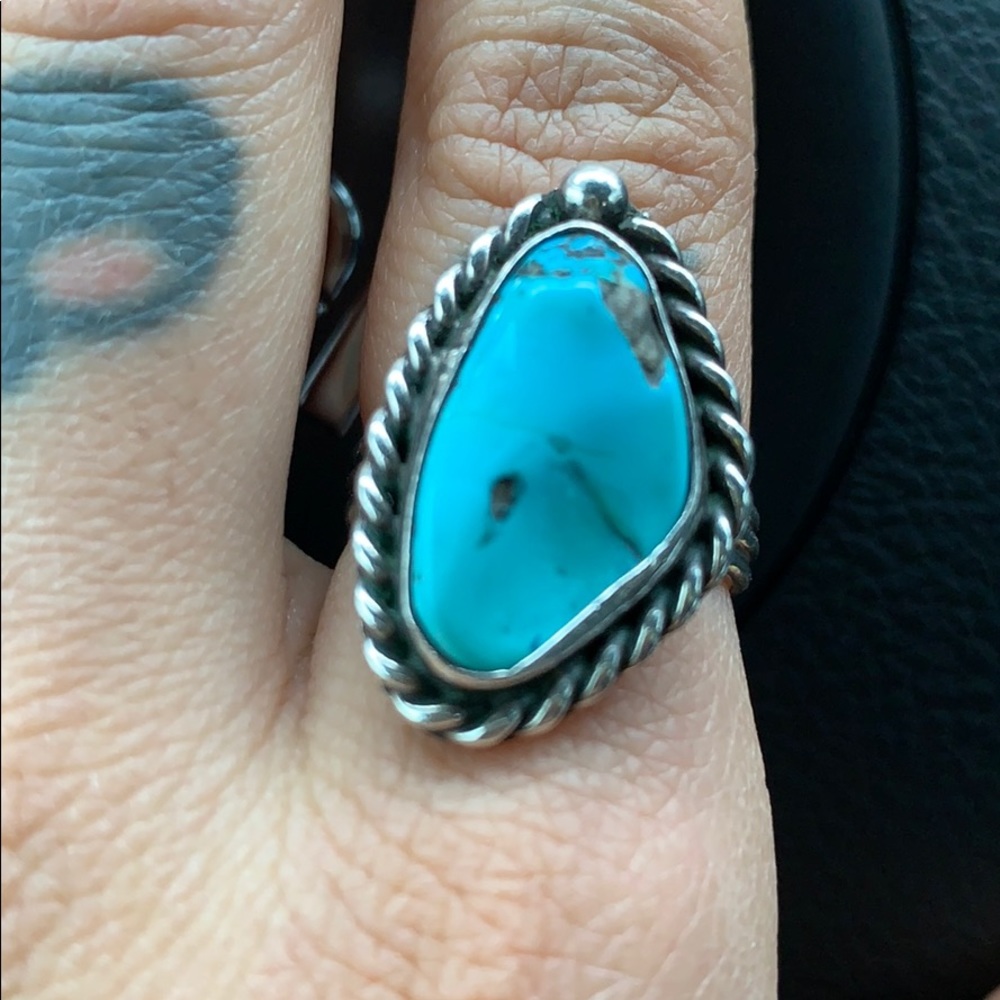 🌞Vintage REAL turquoise and sterling ring🌓